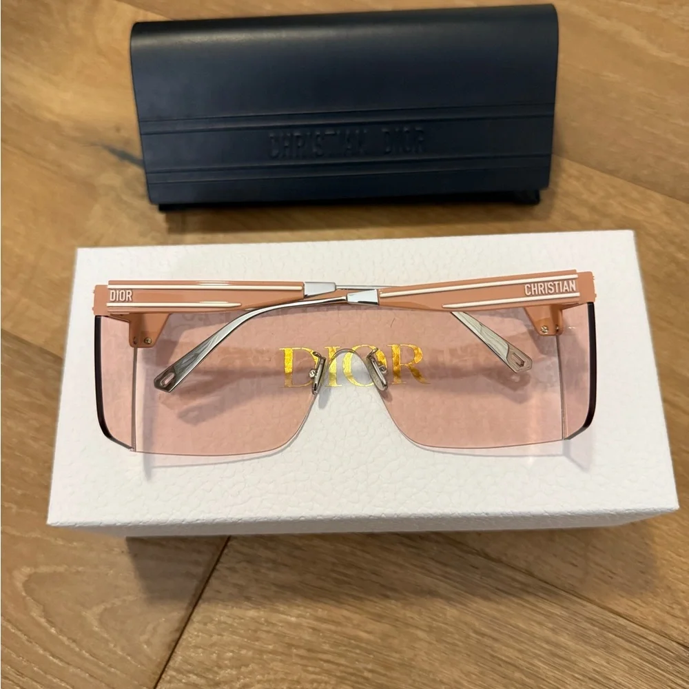 Dior Pink Sunglasses With Violet Monogram Lenses